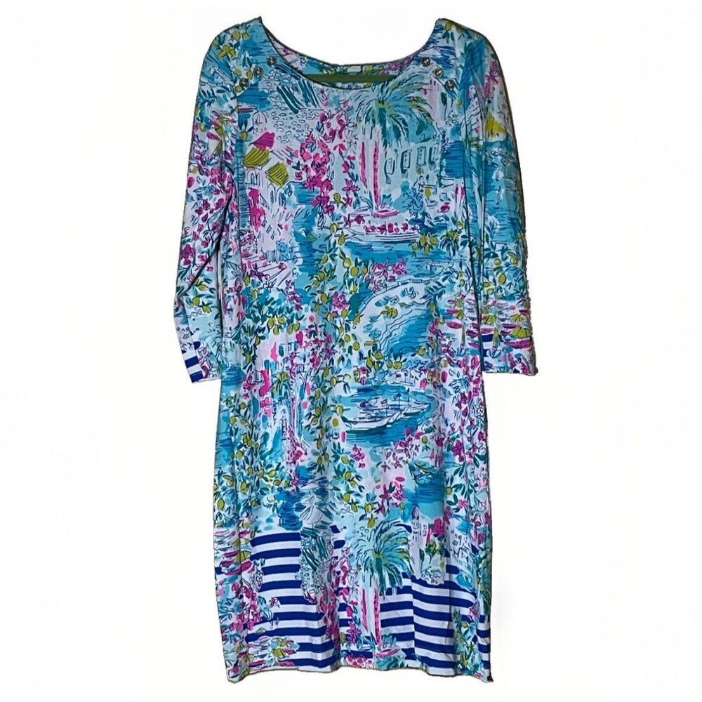 Lilly Pulitzer Pearson Dress Womens L Postcards From Positano Resort Coastal